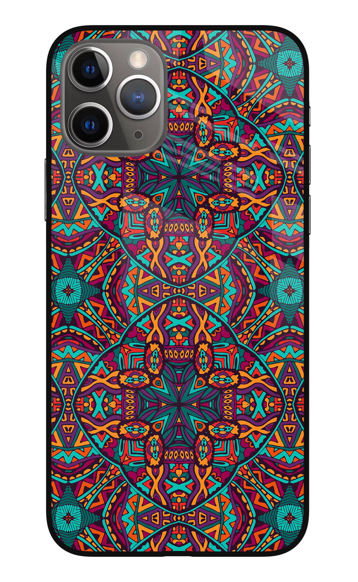 Colour Mandala iPhone 11 Pro Max Glass Case Back Cover by Casekaro