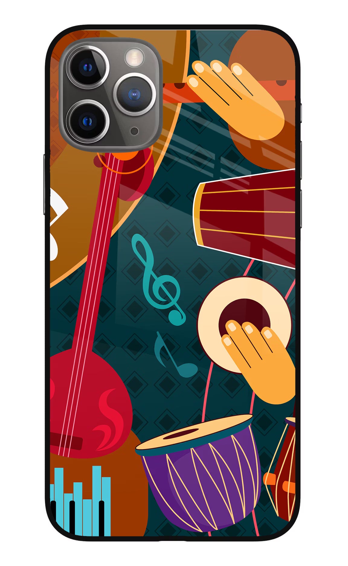 Music Instrument iPhone 11 Pro Max Glass Case Back Cover by Casekaro
