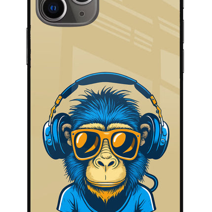 Monkey Headphone iPhone 11 Pro Max Glass Case
