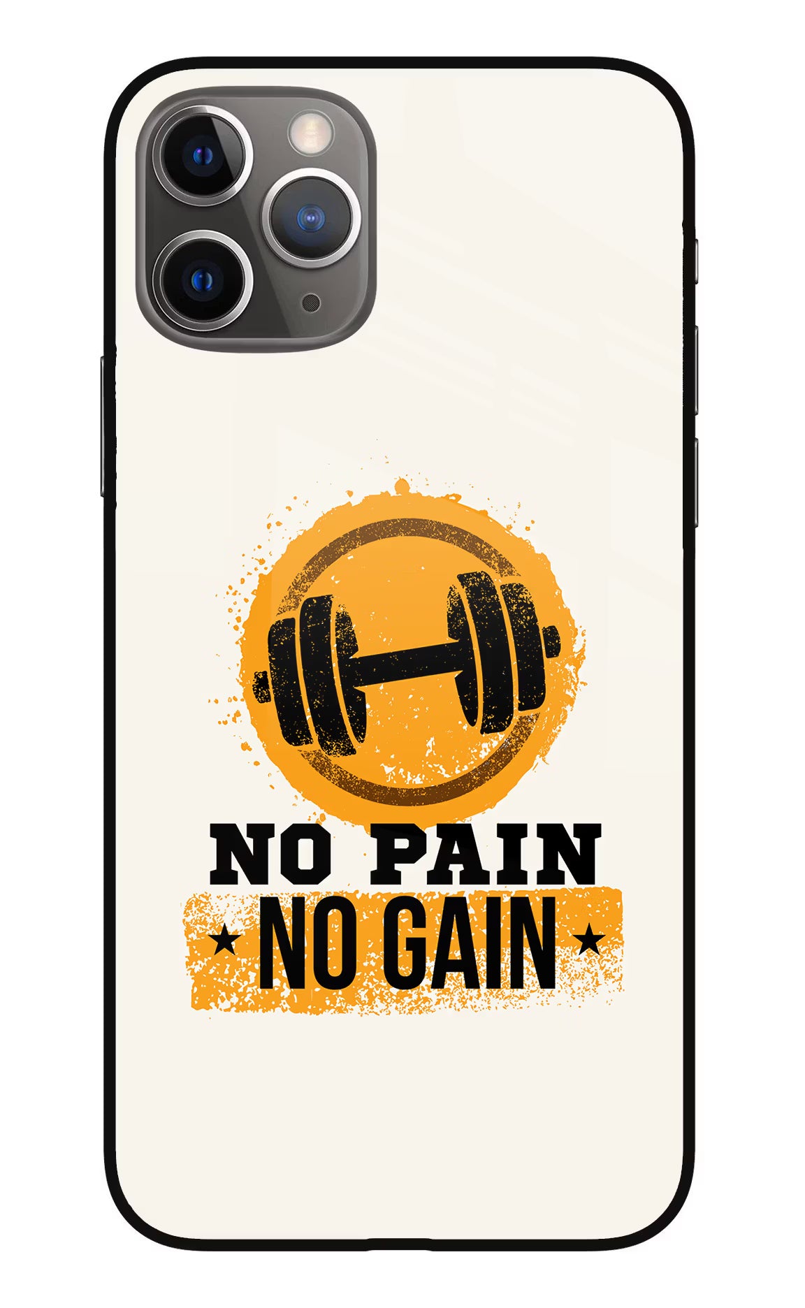 No Pain No Gain iPhone 11 Pro Max Glass Case Back Cover by Casekaro