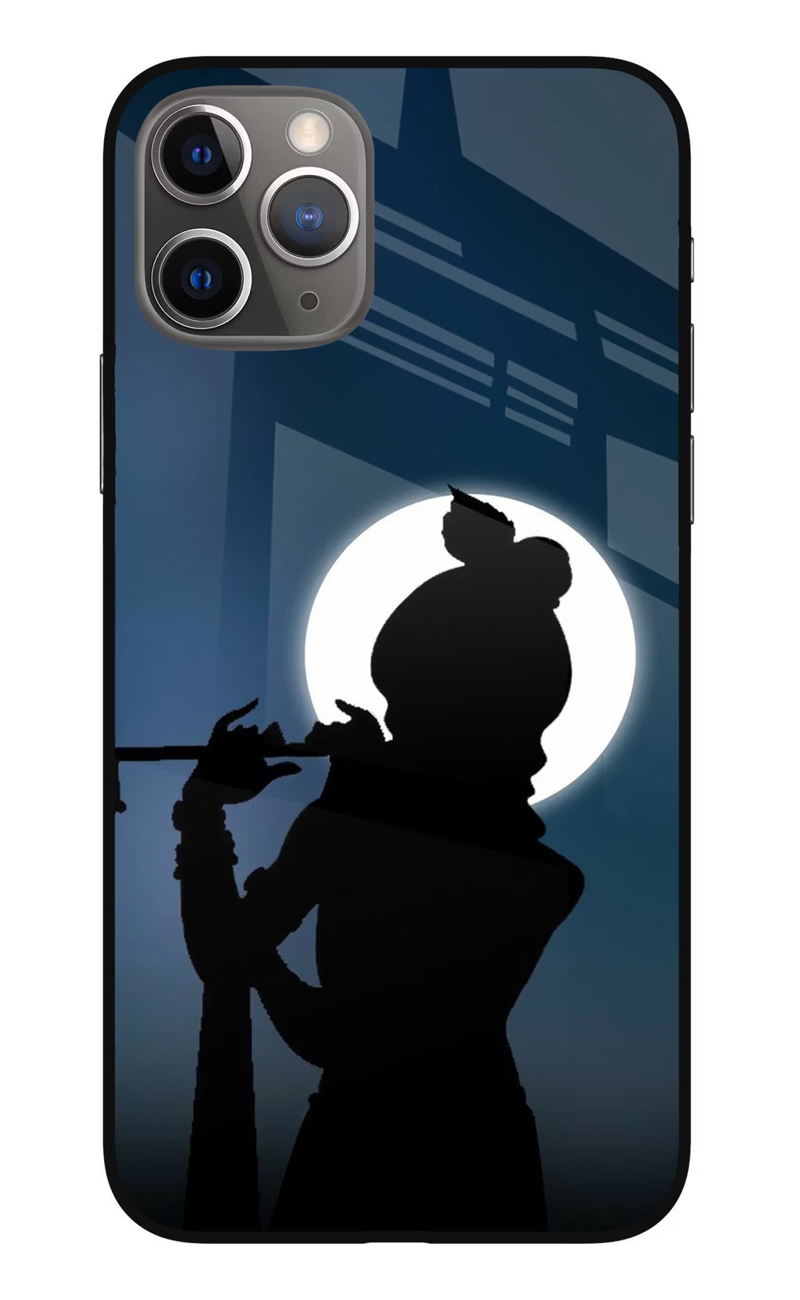 Shri Krishna Silhouette iPhone 11 Pro Max Glass Case Back Cover by Casekaro