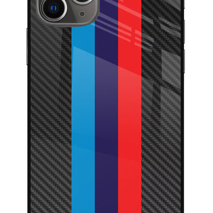 BMW Stripes Pattern iPhone 11 Pro Max Glass Case Back Cover by Casekaro