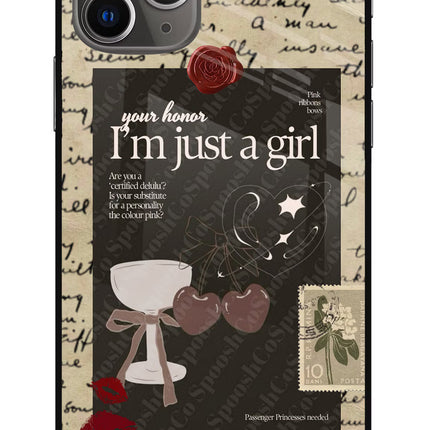 I am just a girl iPhone 11 Pro Max Glass Case
