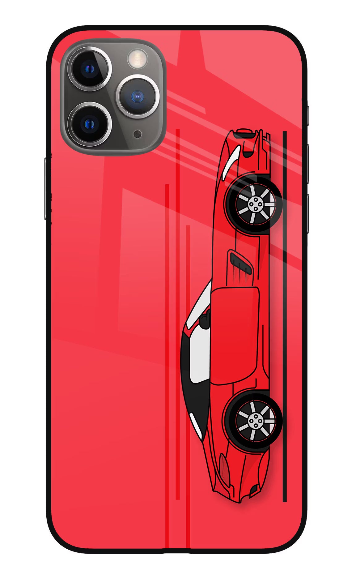 Red Velocity iPhone 11 Pro Max Glass Case Back Cover by Casekaro