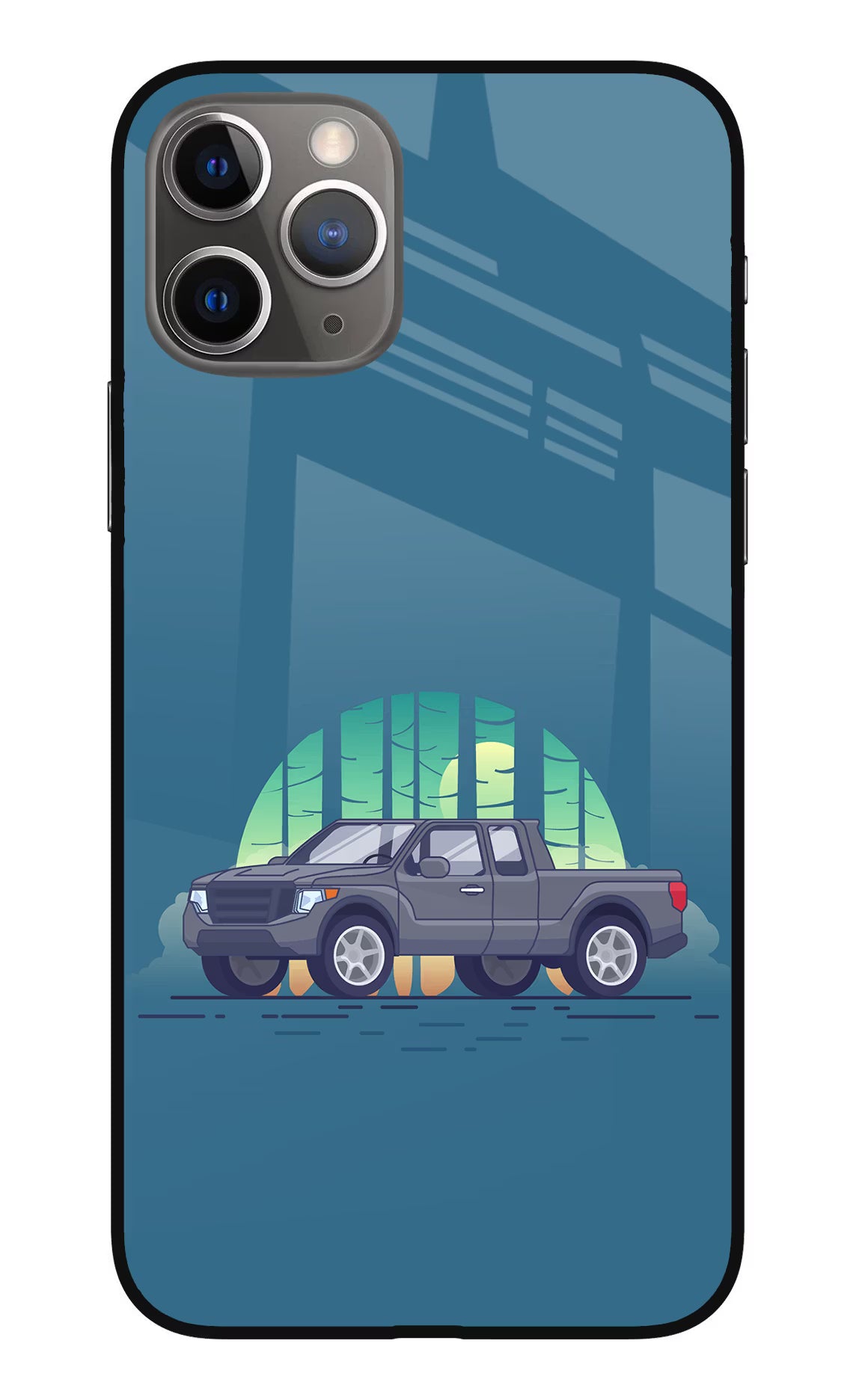 Retro Garage Vibe iPhone 11 Pro Max Glass Case Back Cover by Casekaro