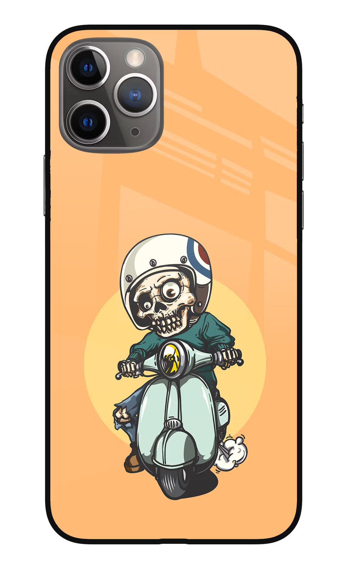 Undead Biker iPhone 11 Pro Max Glass Case Back Cover by Casekaro