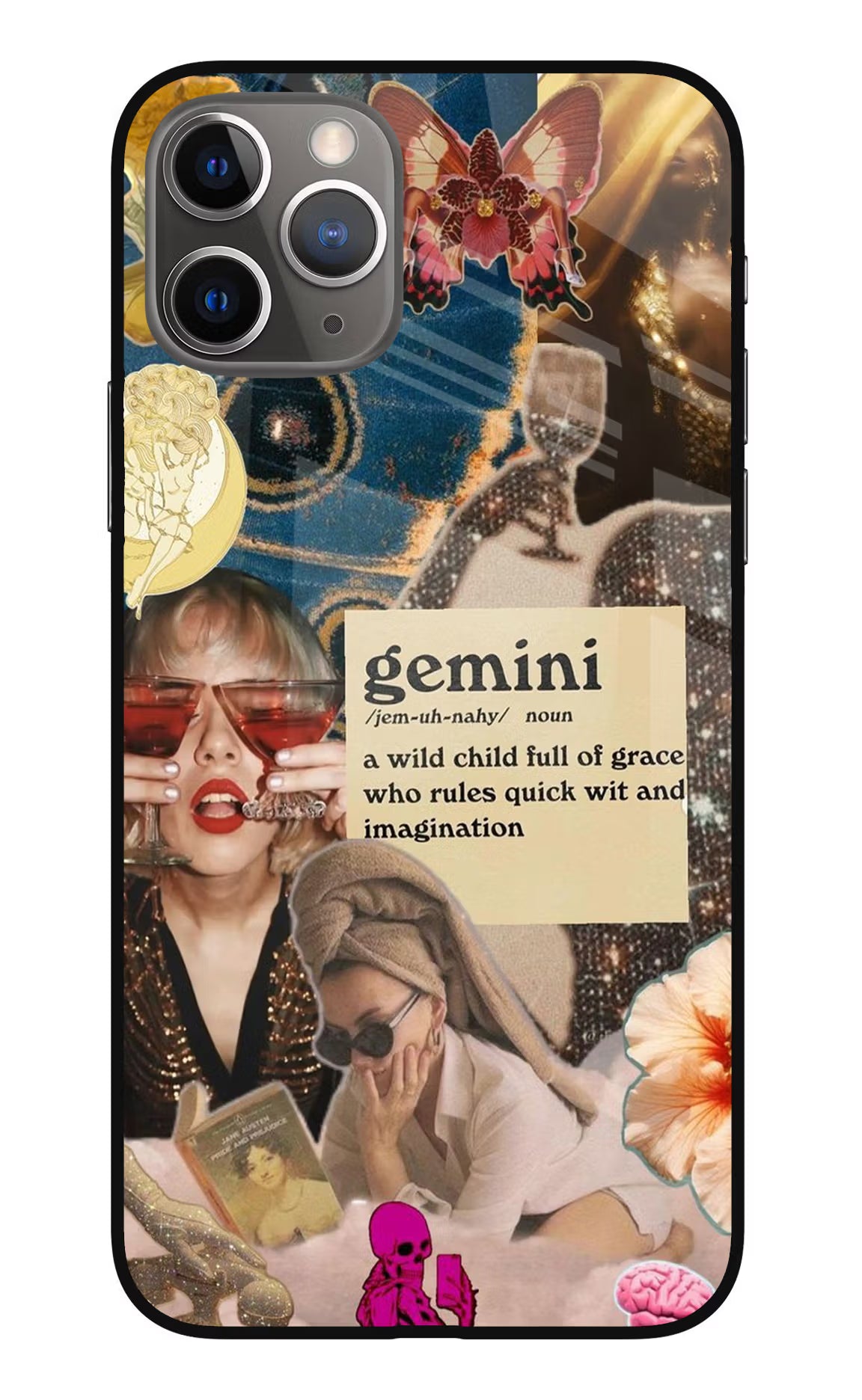 Gemini Zodiac iPhone 11 Pro Max Glass Case Back Cover by Casekaro