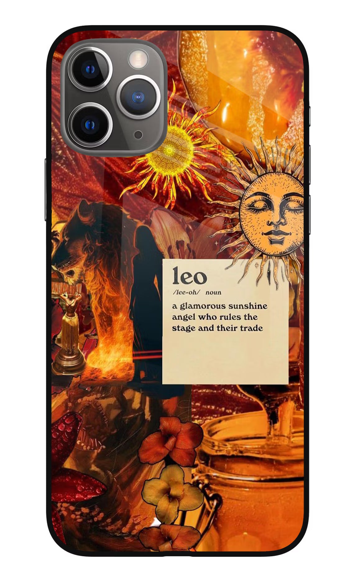 Leo Zodiac iPhone 11 Pro Max Glass Case Back Cover by Casekaro