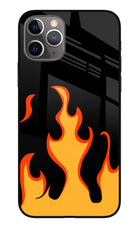 Fired Up – Black iPhone 11 Pro Max Glass Case Back Cover by Casekaro
