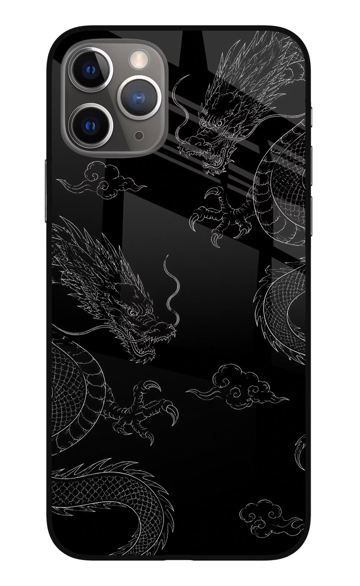 Twin Dragons iPhone 11 Pro Max Glass Case Back Cover by Casekaro
