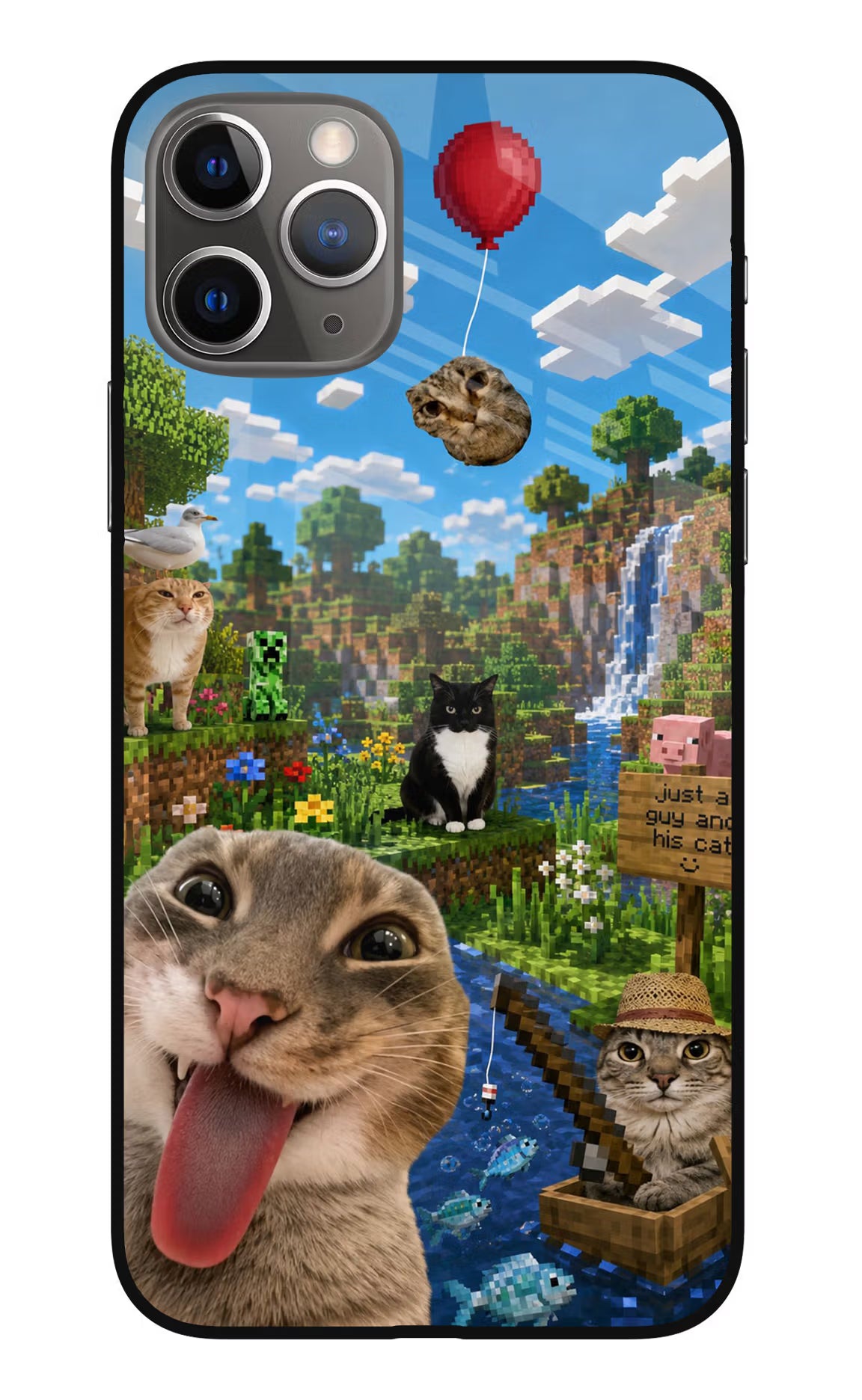 Minecraft Cat Chaos iPhone 11 Pro Max Glass Case