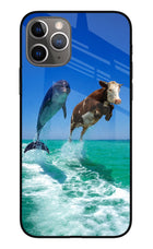 Dolphin vs Cow iPhone 11 Pro Max Glass Case