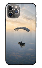 Skydiving Cow iPhone 11 Pro Max Glass Case