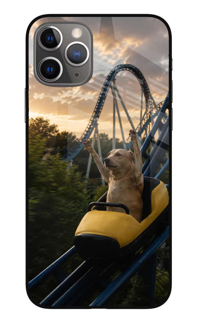 Rollercoaster Dog iPhone 11 Pro Max Glass Case