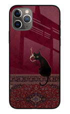 Midnight Cat iPhone 11 Pro Max Glass Case
