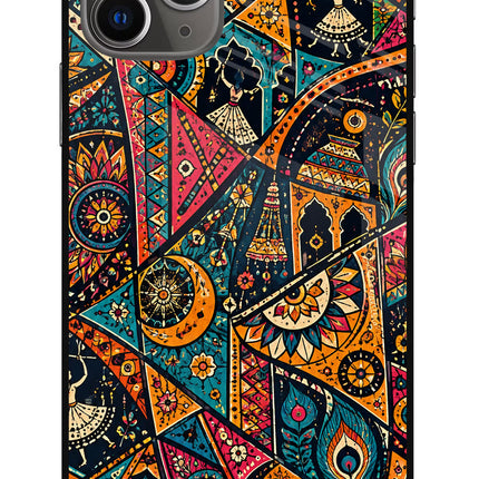Folk Print iPhone 11 Pro Max Glass Case