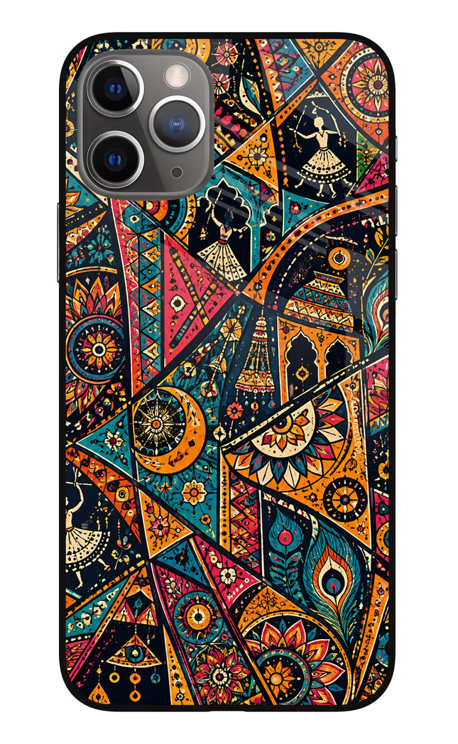 Folk Print iPhone 11 Pro Max Glass Case
