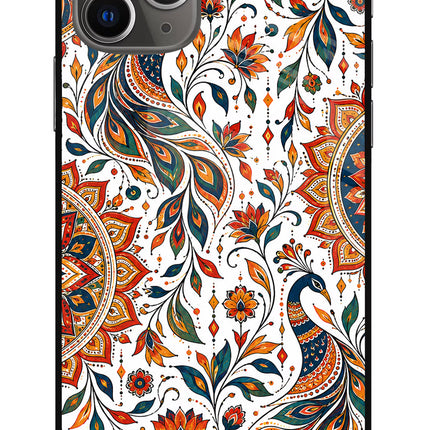 White Mayura iPhone 11 Pro Max Glass Case