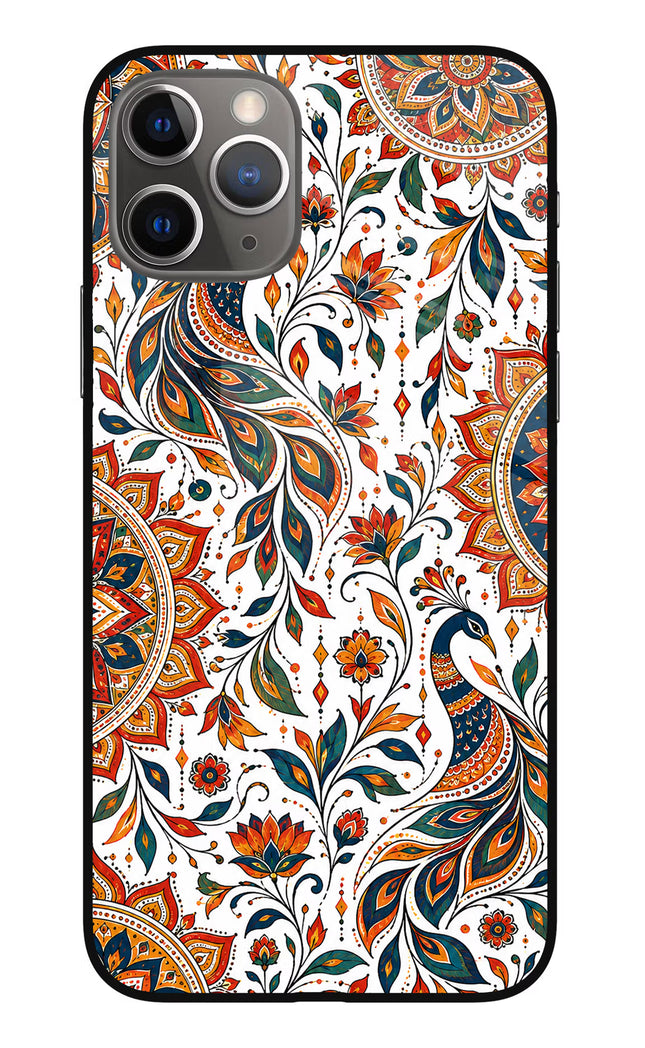 White Mayura iPhone 11 Pro Max Glass Case