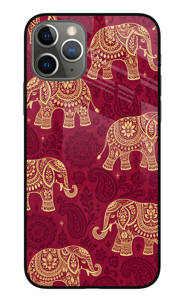 Maroon Elephant iPhone 11 Pro Max Glass Case