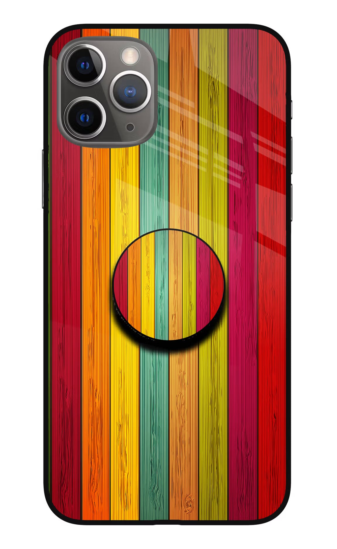 Multicolor Wooden iPhone 11 Pro Max Pop Case by Casekaro