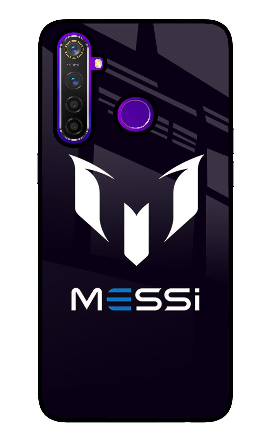 Messi Logo Realme 5 Pro Glass Case Back Cover by Casekaro