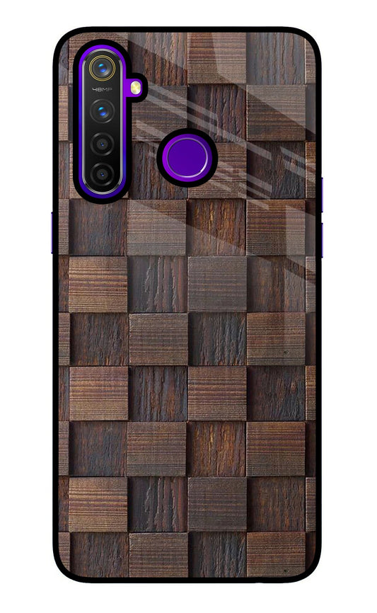 Wooden Cube Design Realme 5 Pro Glass Case