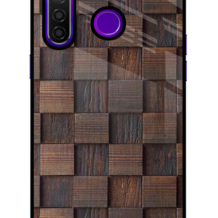Wooden Cube Design Realme 5 Pro Glass Case