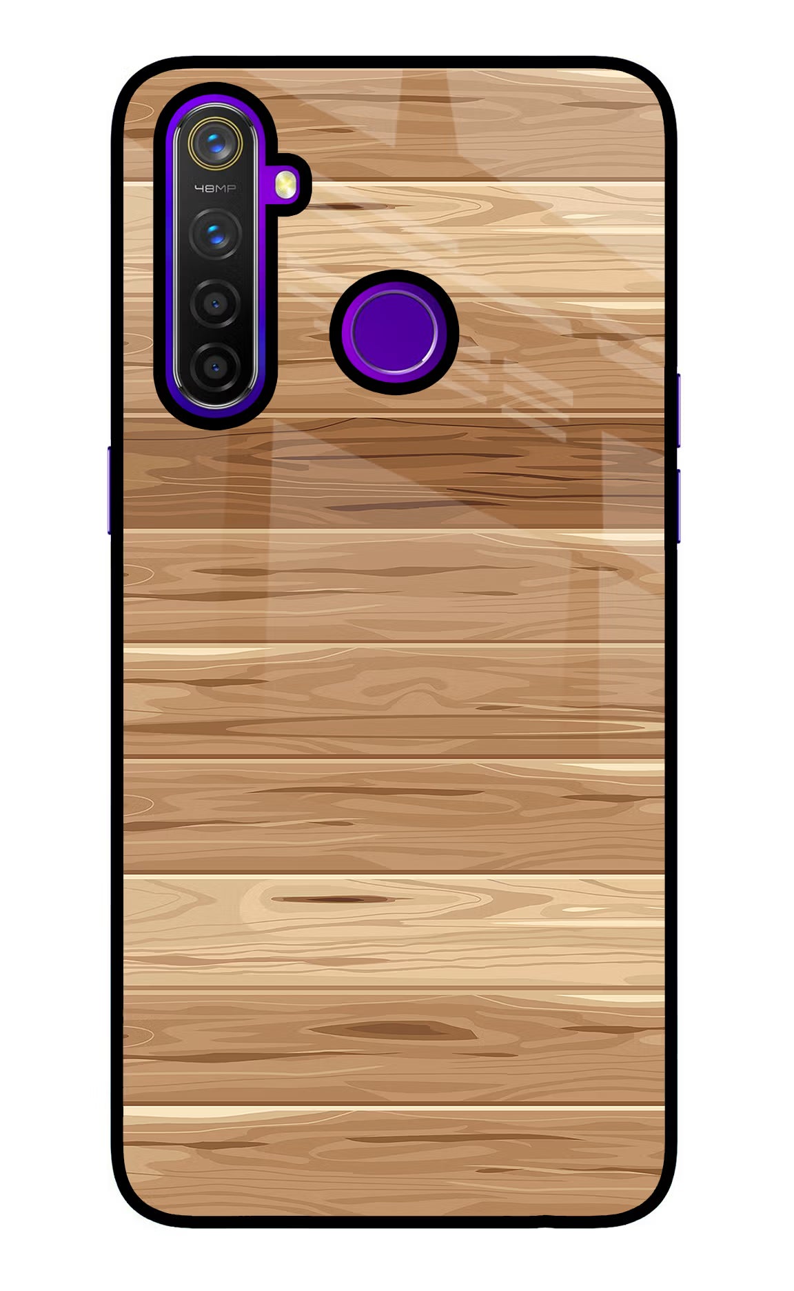 Wooden Vector Realme 5 Pro Glass Case Back Cover by Casekaro