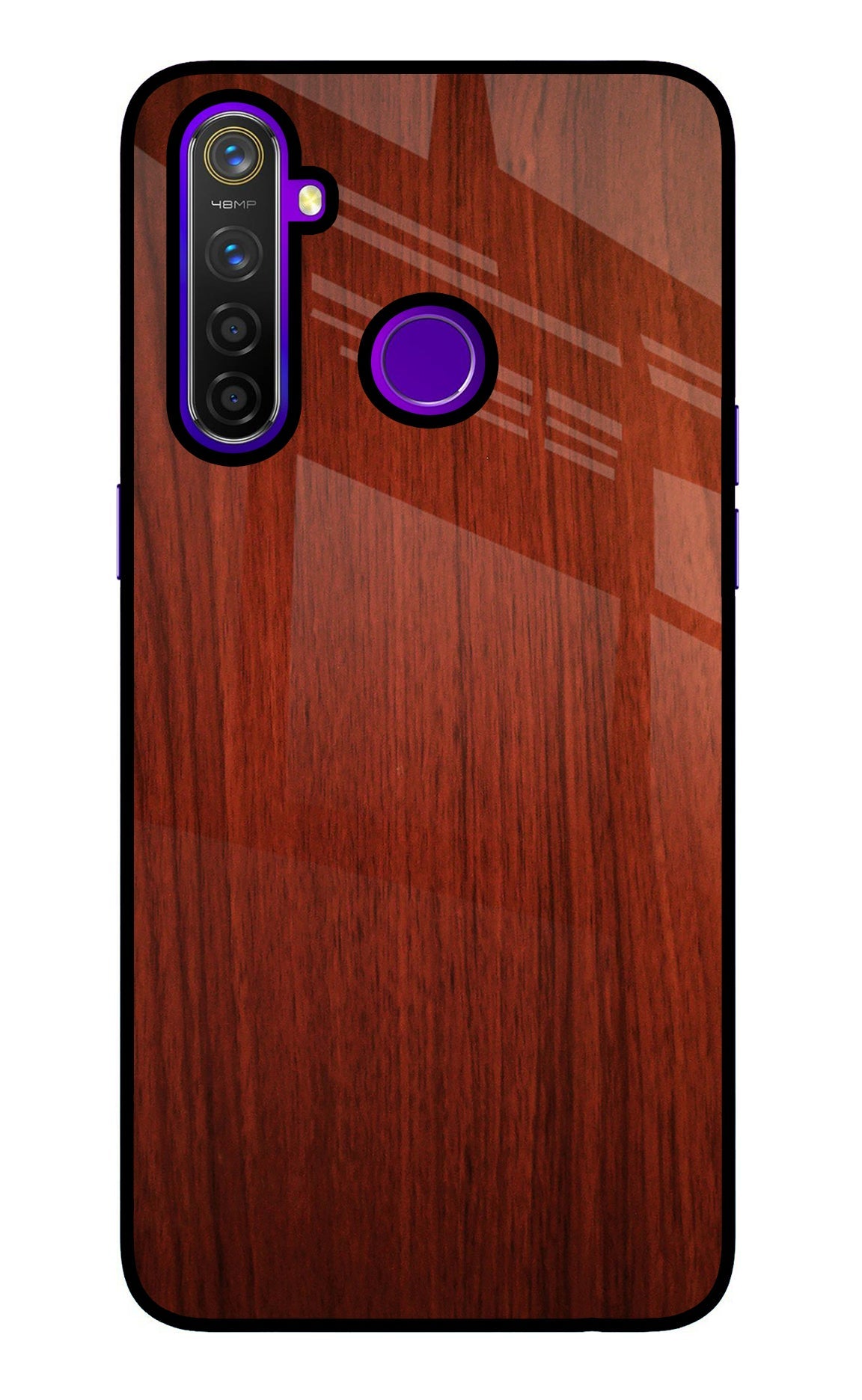 Wooden Plain Pattern Realme 5 Pro Glass Case