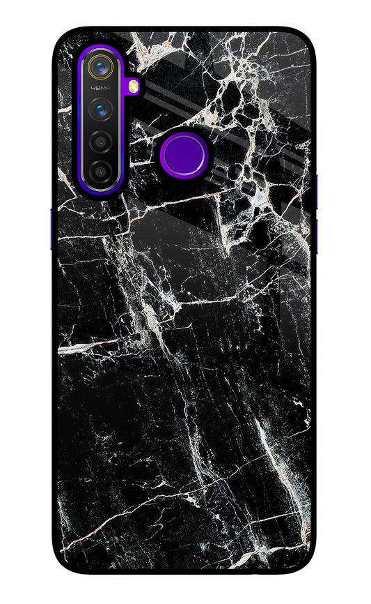 Black Marble Texture Realme 5 Pro Glass Case