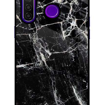 Black Marble Texture Realme 5 Pro Glass Case