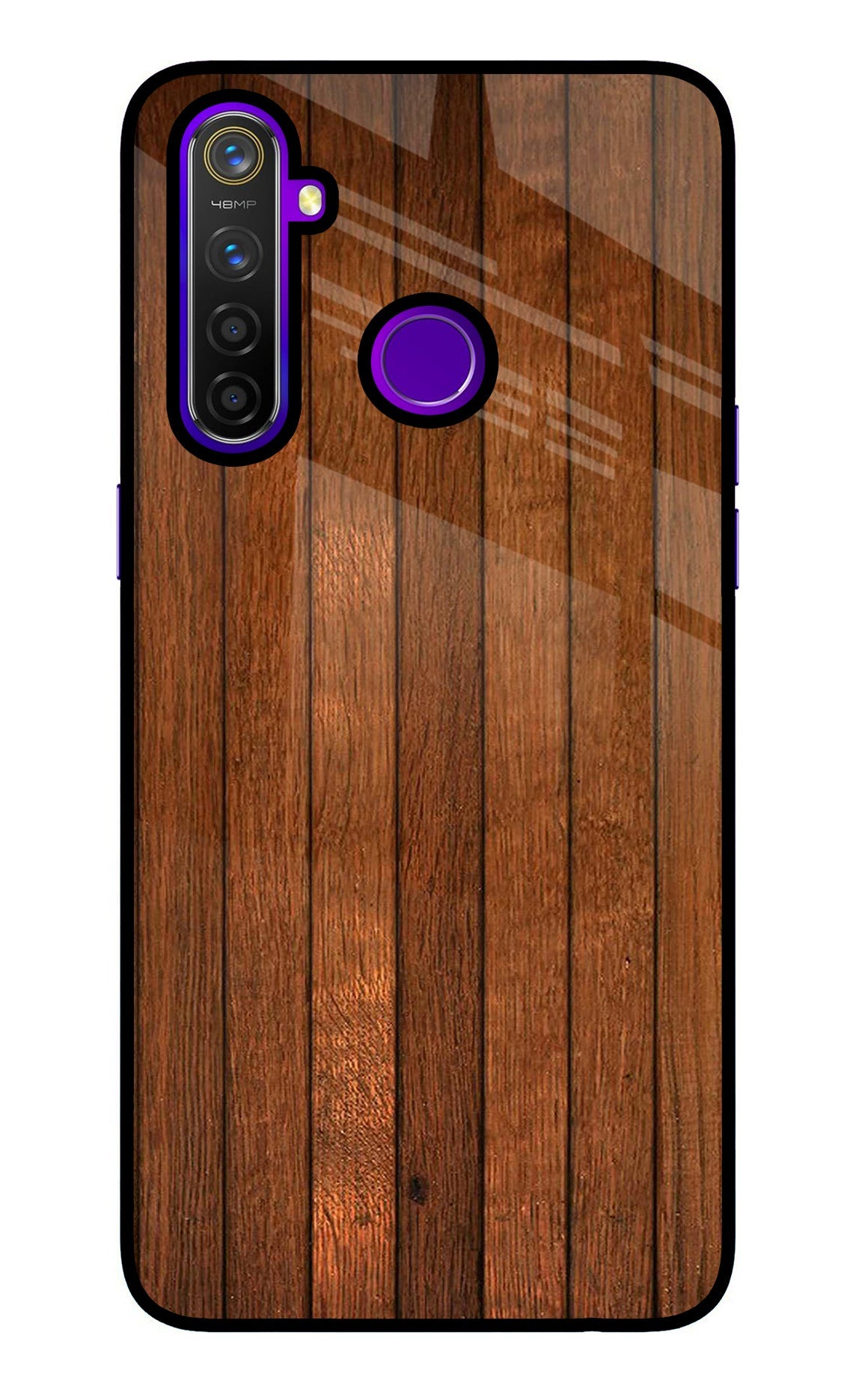 Wooden Artwork Bands Realme 5 Pro Glass Case