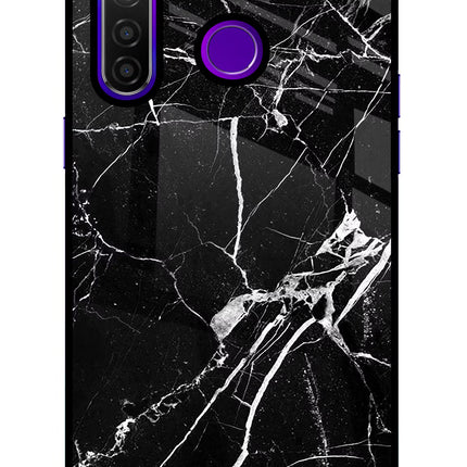 Black Marble Pattern Realme 5 Pro Glass Case