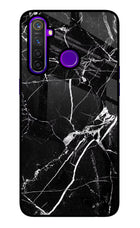 Black Marble Pattern Realme 5 Pro Glass Case