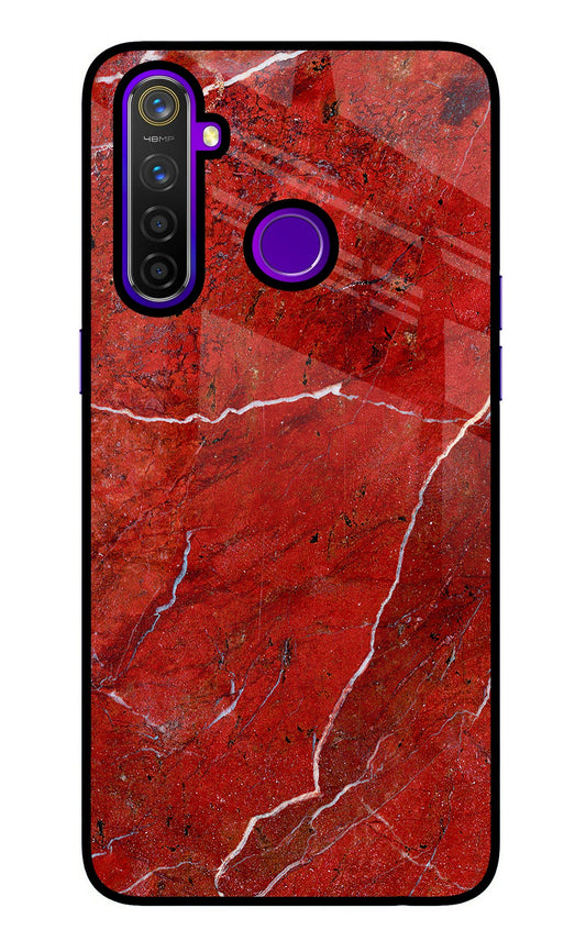 Red Marble Design Realme 5 Pro Glass Case