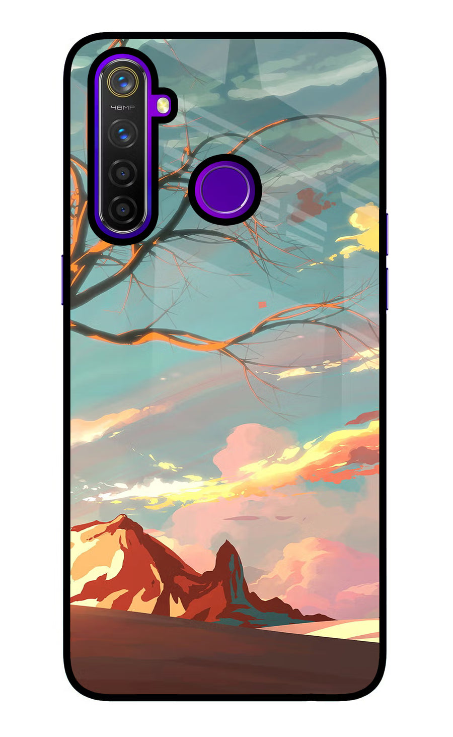 Scenery Realme 5 Pro Back Cover, Glass case