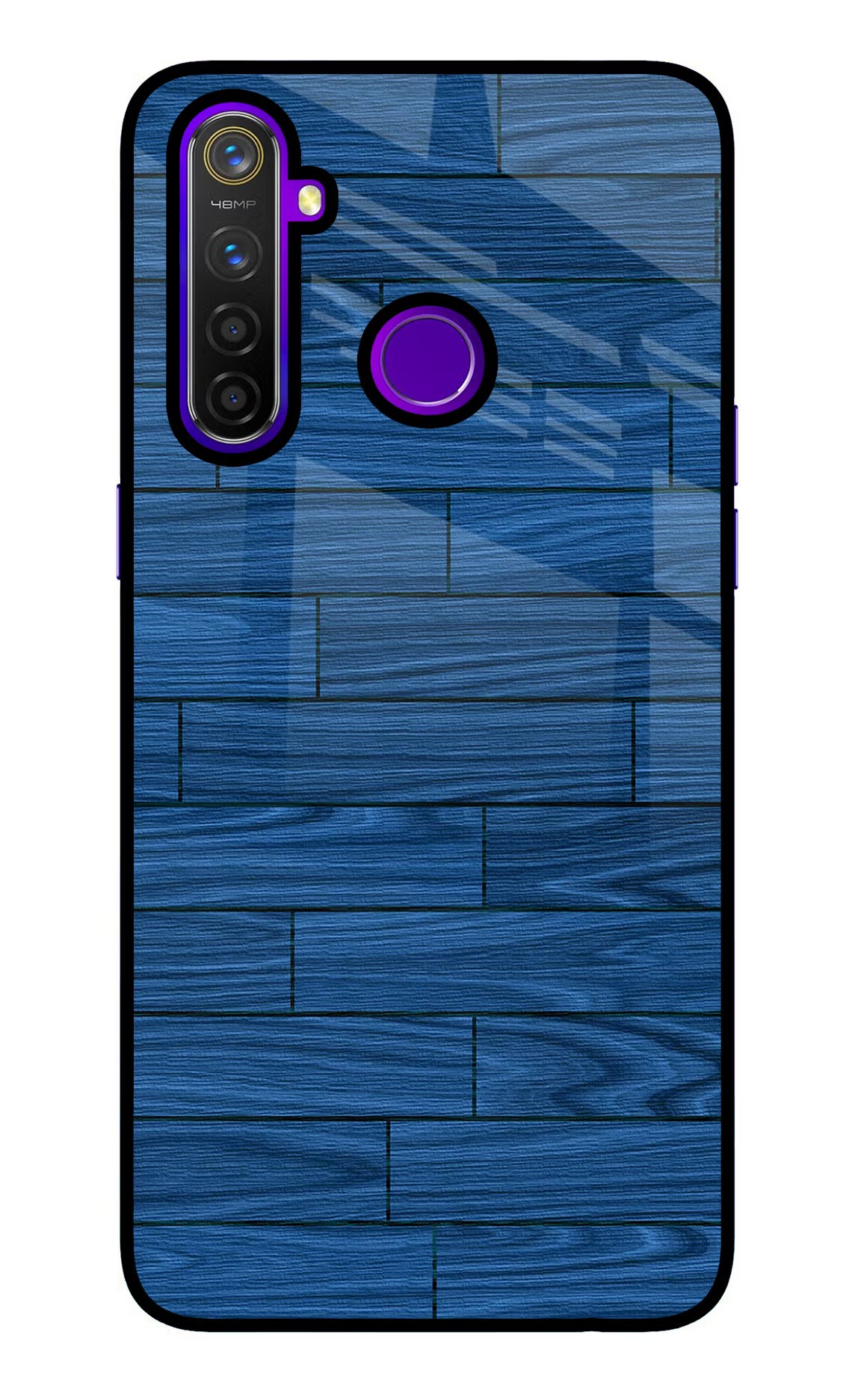 Wooden Texture Realme 5 Pro Glass Case Back Cover by Casekaro