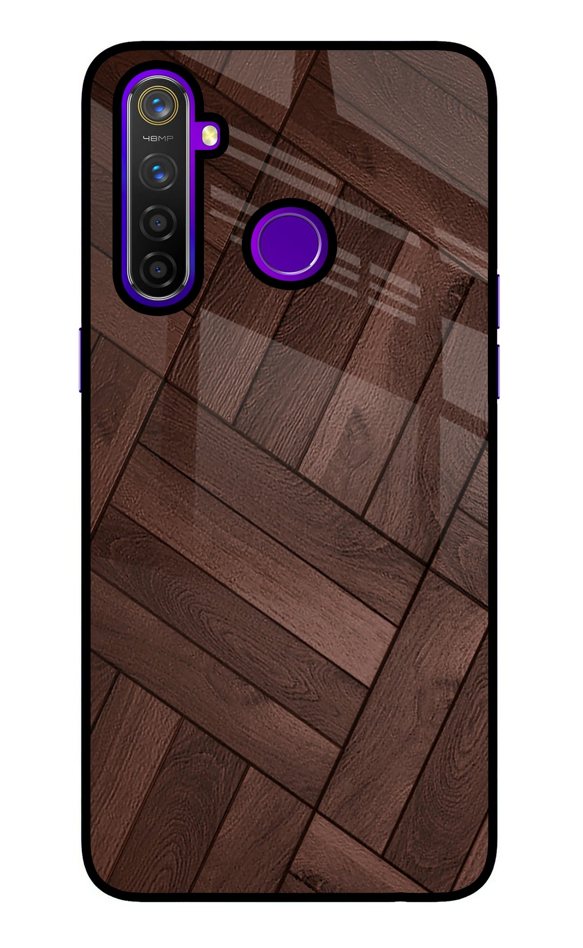 Wooden Texture Design Realme 5 Pro Glass Case