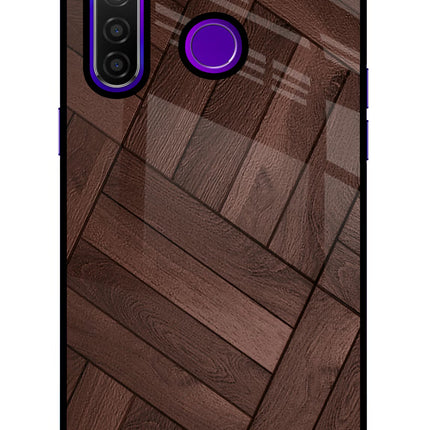 Wooden Texture Design Realme 5 Pro Glass Case
