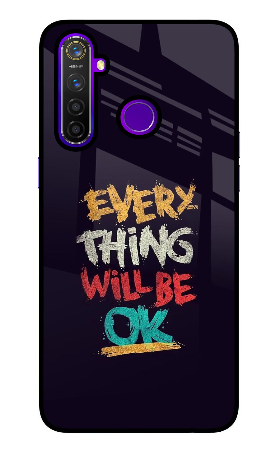 Everything Will Be Ok Realme 5 Pro Back Cover, Glass case