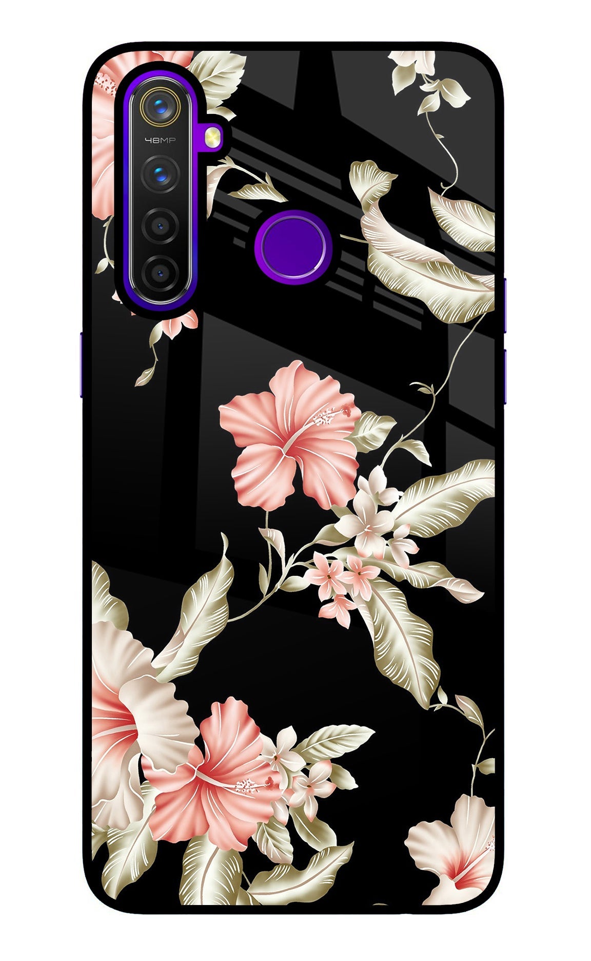 Flowers Realme 5 Pro Glass Case