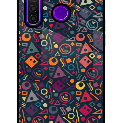 Geometric Abstract Realme 5 Pro Glass Case Back Cover by Casekaro
