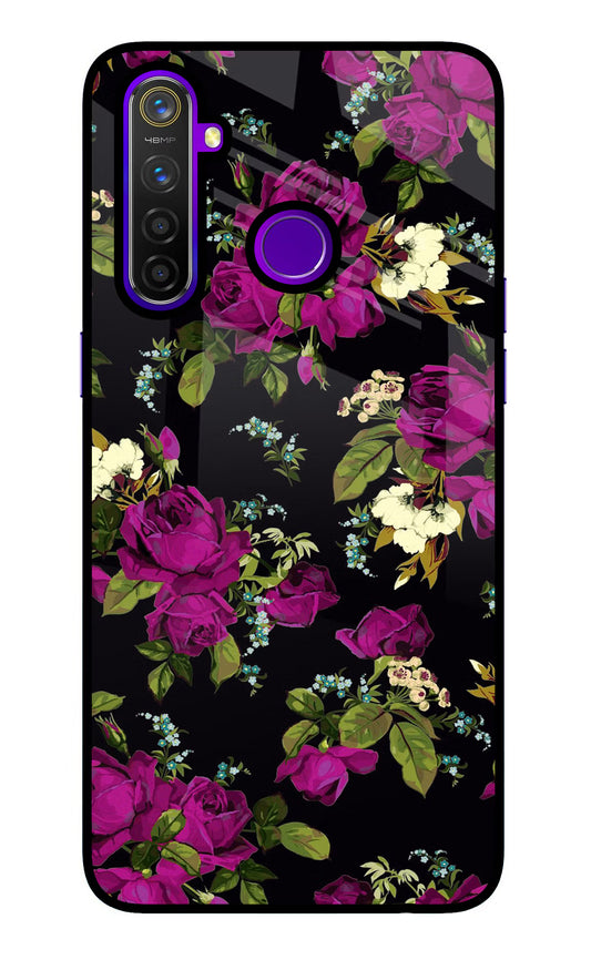 Flowers Realme 5 Pro Glass Case