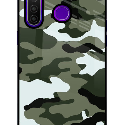 Camouflage Realme 5 Pro Glass Case