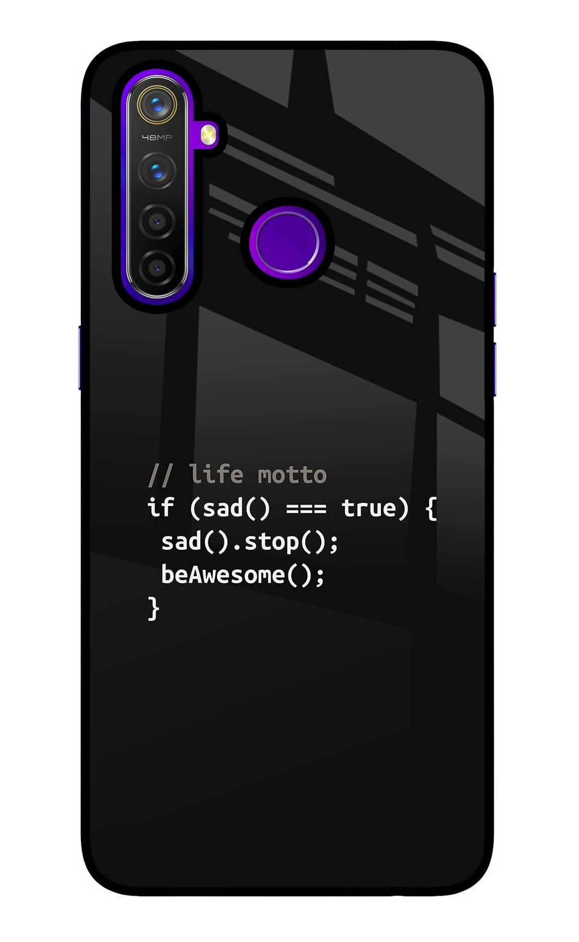 Life Motto Code Realme 5 Pro Glass Case