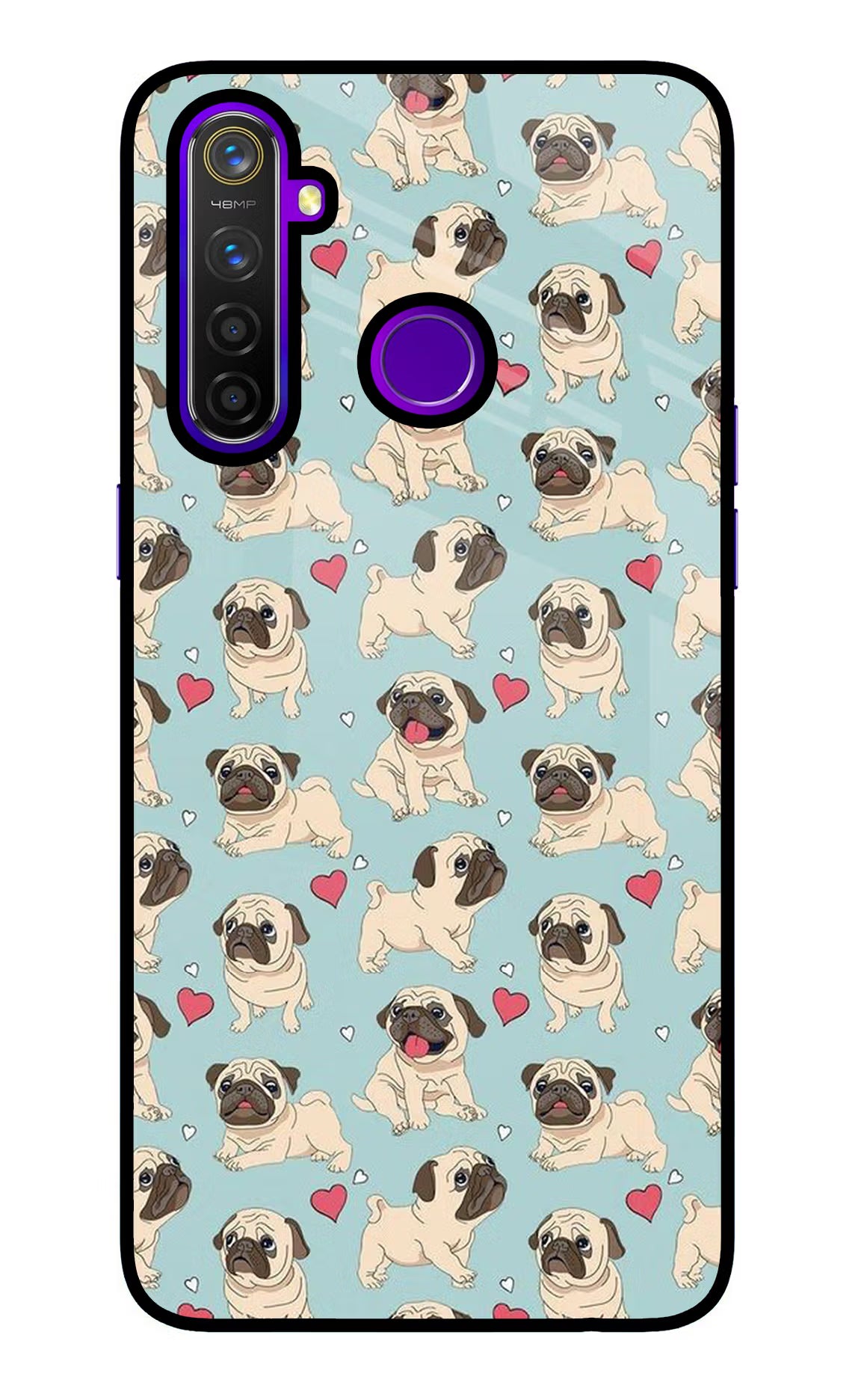 Pug Dog Realme 5 Pro Glass Case Back Cover by Casekaro