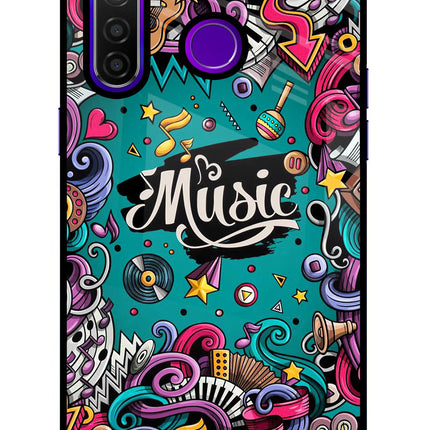 Music Graffiti Realme 5 Pro Glass Case