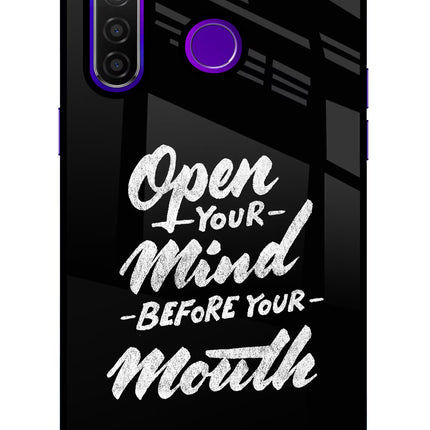 Open Your Mind Before Your Mouth Realme 5 Pro Glass Case
