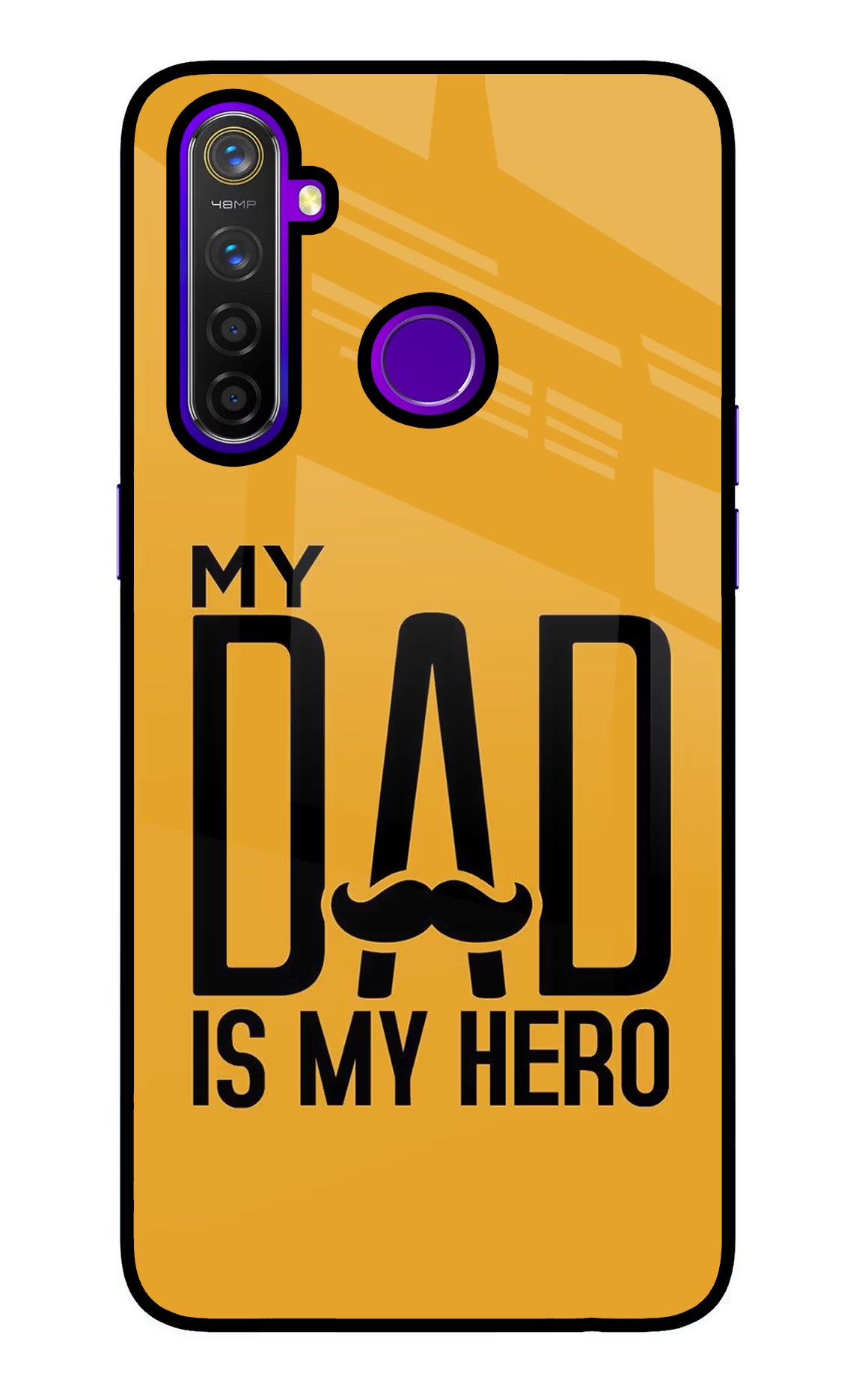 My Dad Is My Hero Realme 5 Pro Glass Case Back Cover by Casekaro